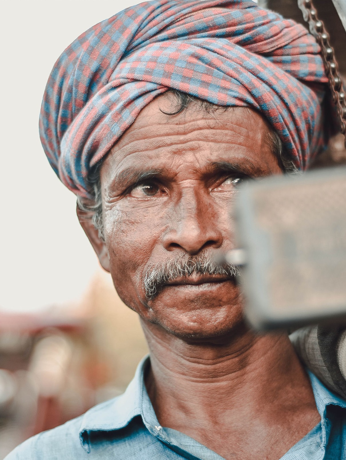 Man in a checkered turban, Patna